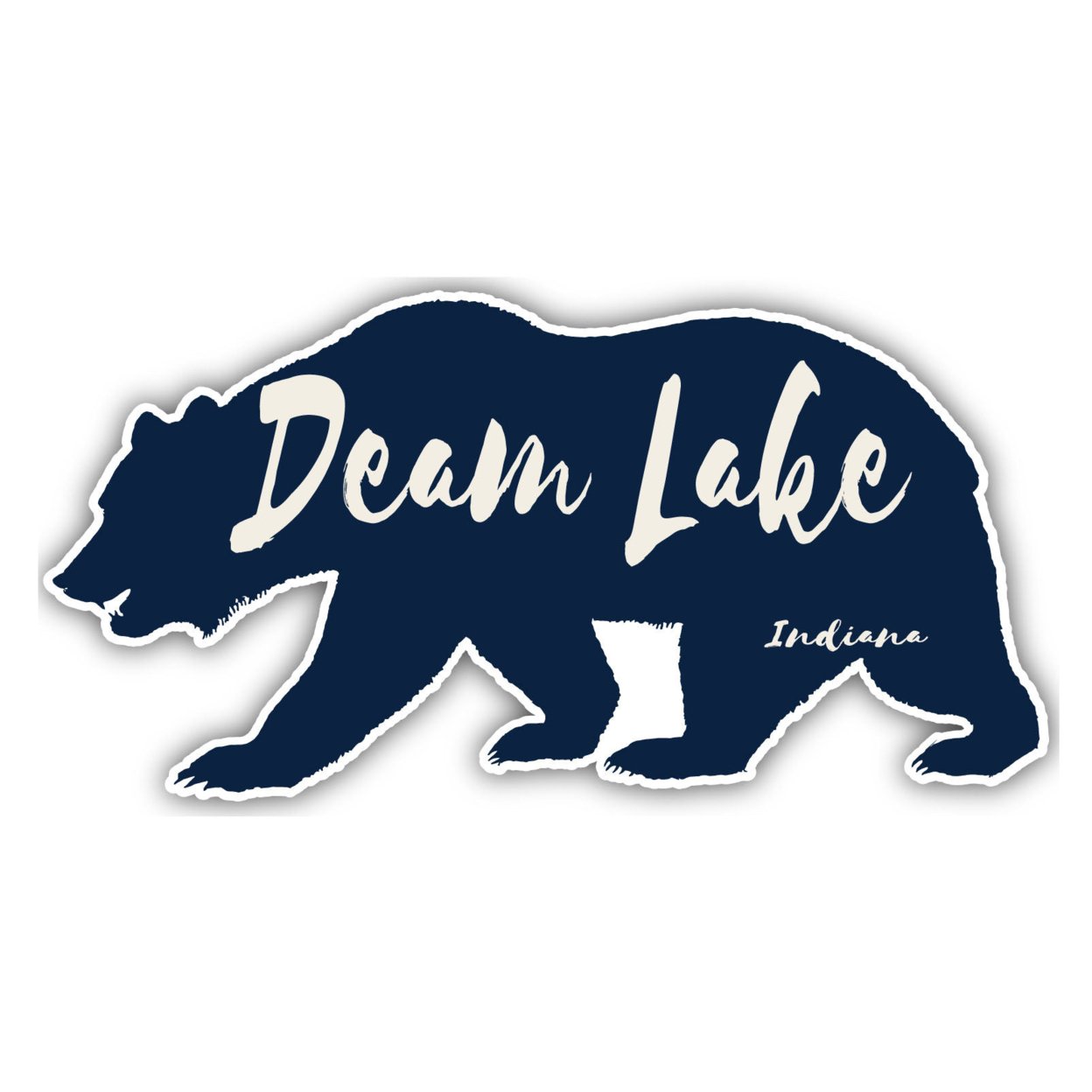 Deam Lake Indiana Souvenir Decorative Stickers (Choose Theme And Size) - 4-Pack, 4-Inch, Great Outdoors