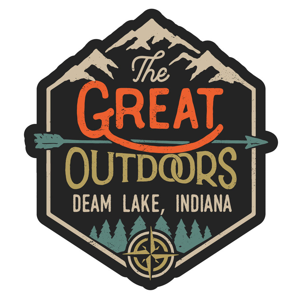 Deam Lake Indiana Souvenir Decorative Stickers (Choose Theme And Size) - Single Unit, 4-Inch, Tent