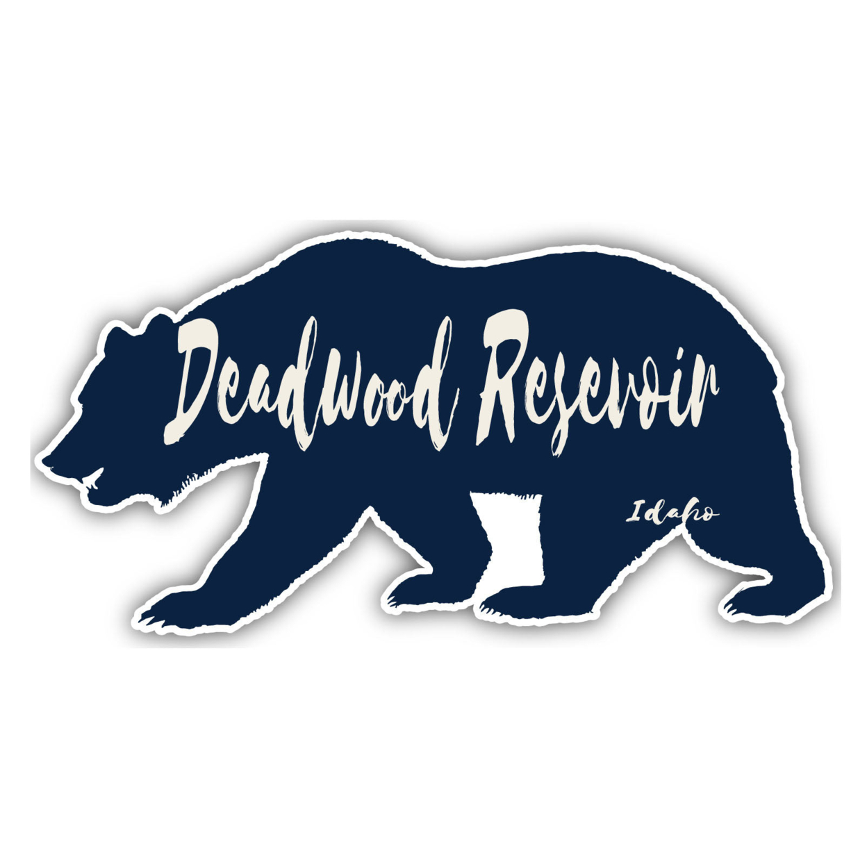 Deadwood Resevoir Idaho Souvenir Decorative Stickers (Choose Theme And Size) - Single Unit, 12-Inch, Bear