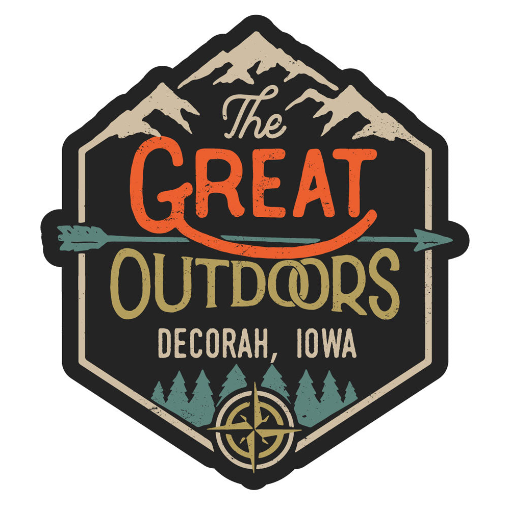 Decorah Iowa Souvenir Decorative Stickers (Choose Theme And Size) - Single Unit, 10-Inch, Adventures Awaits