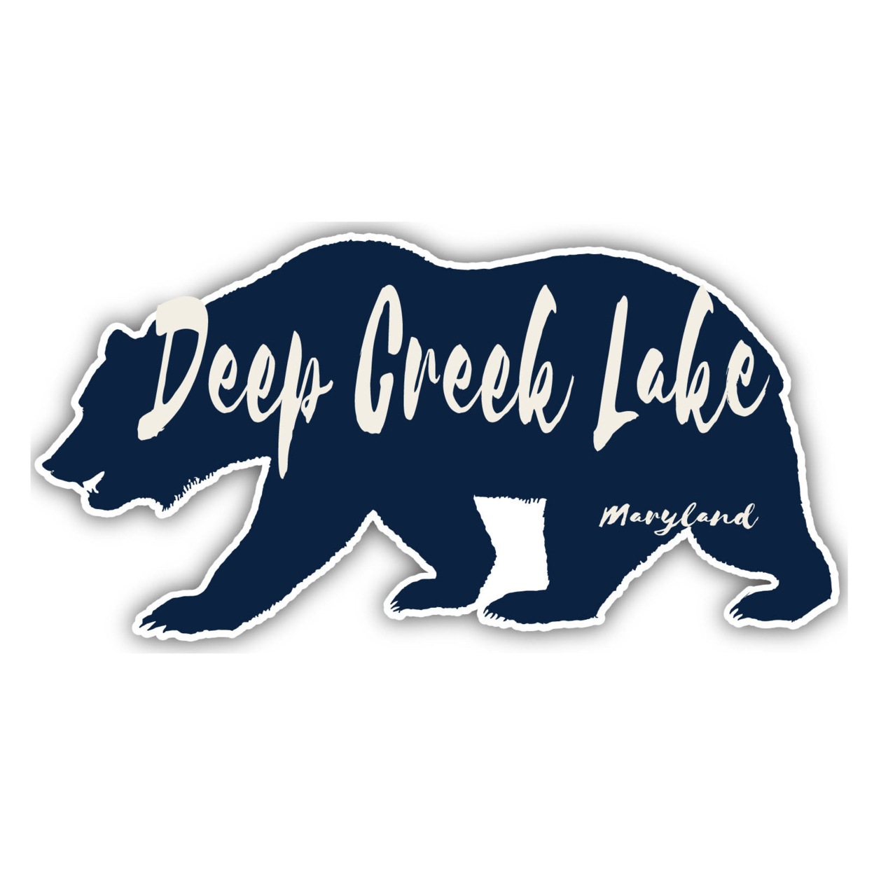 Deep Creek Lake Maryland Souvenir Decorative Stickers (Choose Theme And Size) - Single Unit, 8-Inch, Bear