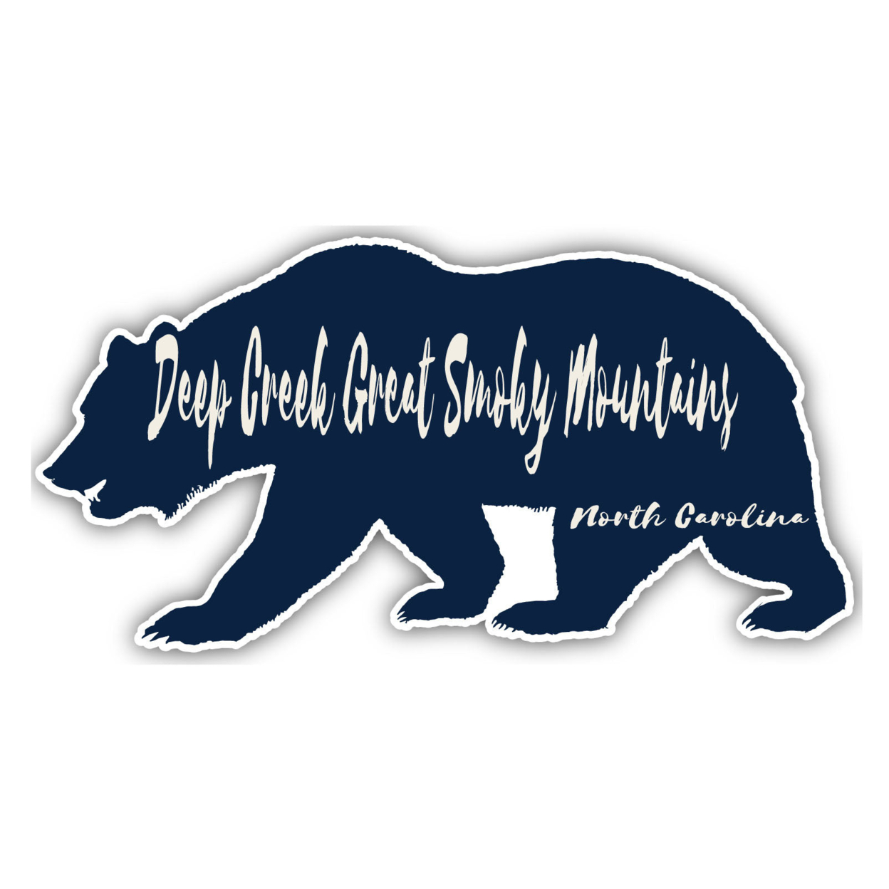 Deep Creek Great Smoky Mountains North Carolina Souvenir Decorative Stickers (Choose Theme And Size) - Single Unit, 12-Inch, Bear