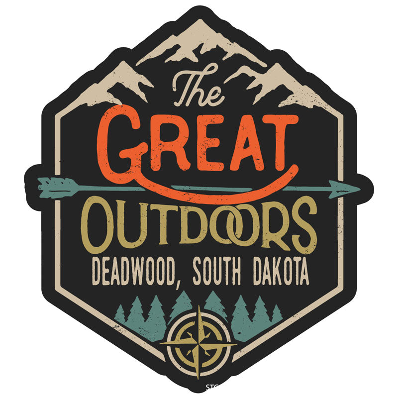 Deadwood South Dakota Souvenir Decorative Stickers (Choose Theme And Size) - 4-Pack, 10-Inch, Great Outdoors