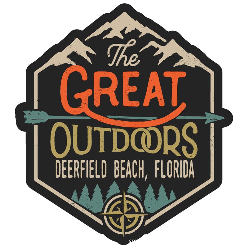 Deerfield Beach Florida Souvenir Decorative Stickers (Choose Theme And Size) - Single Unit, 6-Inch, Great Outdoors