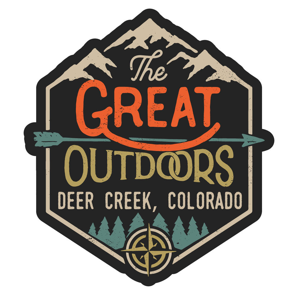 Deer Creek Colorado Souvenir Decorative Stickers (Choose Theme And Size) - Single Unit, 4-Inch, Great Outdoors