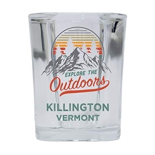 Killington Vermont Explore The Outdoors Souvenir 2 Ounce Square Base Liquor Shot Glass