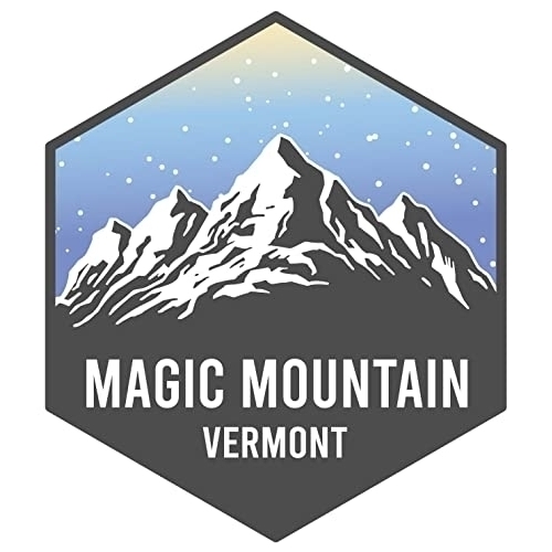 Magic Mountain Vermont Ski Snowboard Adventures Souvenir 4 Inch Fridge Magnet Mountain Design