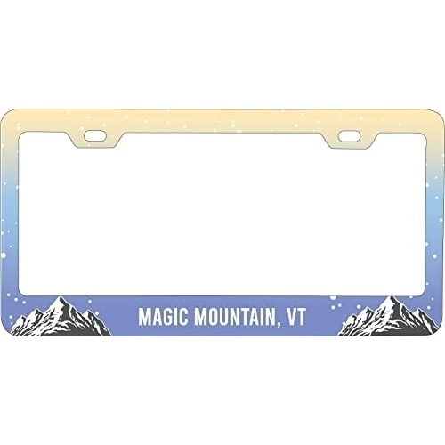 Magic Mountain Vermont Ski Snowboard Winter Adventures Metal License Plate Frame