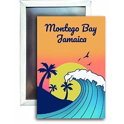 Montego Bay Jamaica Souvenir 2x3 Fridge Magnet Wave Design