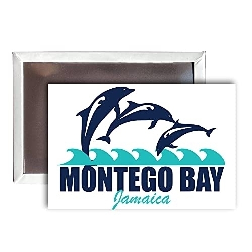 Montego Bay Jamaica Souvenir 2x3-Inch Fridge Magnet Dolphin Design