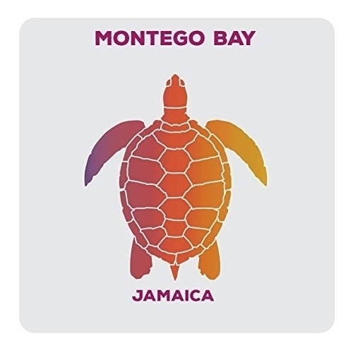 Montego Bay Jamaica Souvenir Acrylic Coaster 4-Pack Turtle Design