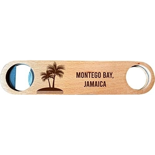 Montego Bay, Jamaica, Wooden Bottle Opener Palm Design
