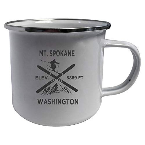 Mt. Spokane Washington Ski Adventures White Tin Camper Coffee Mug 2-Pack