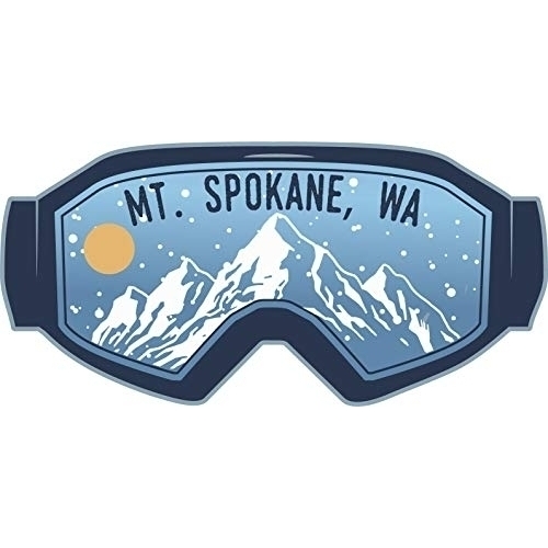 Mt. Spokane Washington Ski Adventures Souvenir Approximately 5 X 2.5-Inch Vinyl Decal Sticker Goggle Design 4-Pack