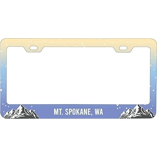 Mt. Spokane Washington Ski Snowboard Winter Adventures Metal License Plate Frame