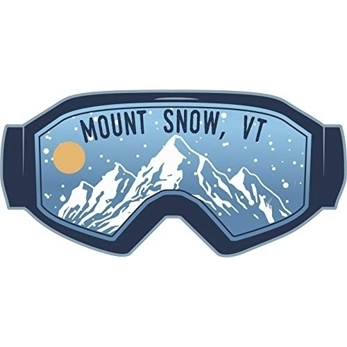 Mount Snow Vermont Ski Adventures Souvenir Approximately 5 X 2.5-Inch Vinyl Decal Sticker Goggle Design 4-Pack