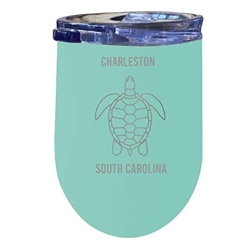 R And R Imports Charleston South Carolina 12 Oz Seafoam Laser Etched Insulated Wine Stainless Steel