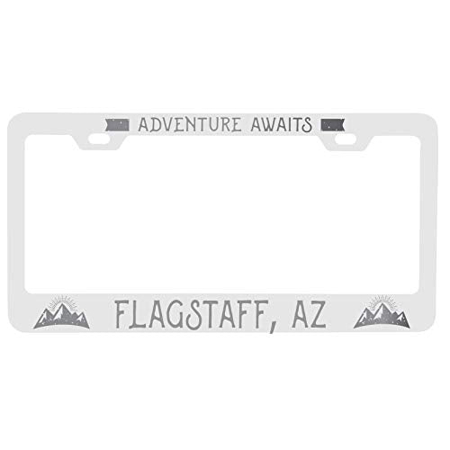 R And R Imports Flagstaff Arizona Laser Engraved Metal License Plate Frame Adventures Awaits Design