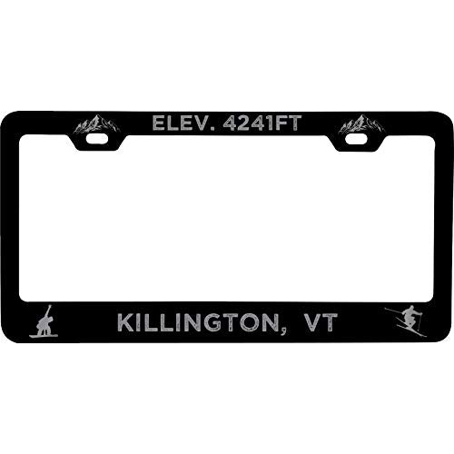 R And R Imports Killington Vermont Etched Metal License Plate Frame Black