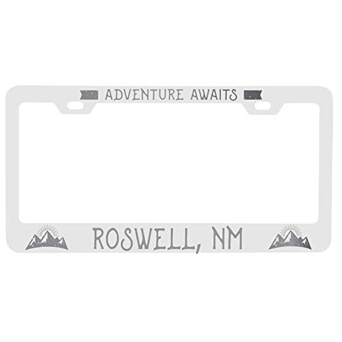R And R Imports Roswell New Mexico Laser Engraved Metal License Plate Frame Adventures Awaits Design