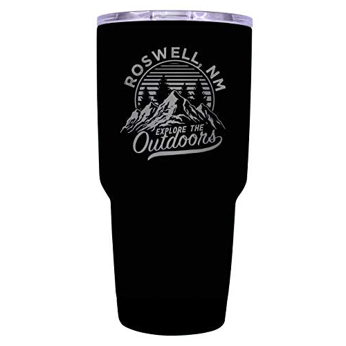 Roswell New Mexico Souvenir Laser Engraved 24 Oz Insulated Stainless Steel Tumbler Black.