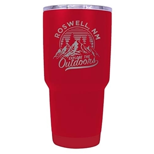 Roswell New Mexico Souvenir Laser Engraved 24 Oz Insulated Stainless Steel Tumbler Red.