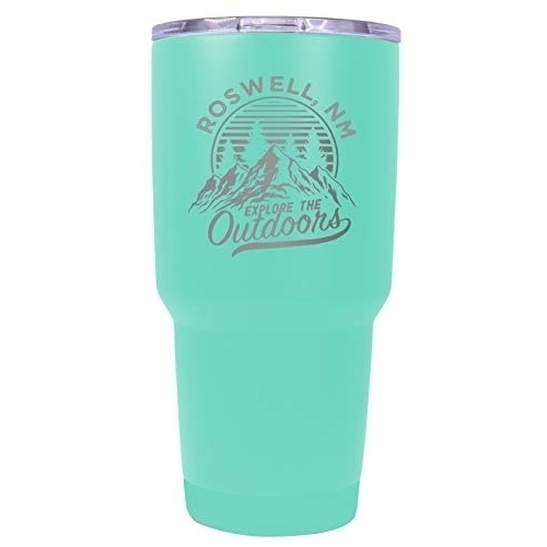 Roswell New Mexico Souvenir Laser Engraved 24 Oz Insulated Stainless Steel Tumbler Seafoam.