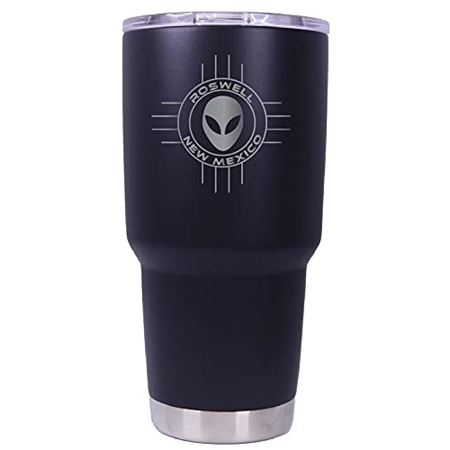 Roswell New Mexico UFO Alien I Believe Souvenir Laser Engraved 24 Oz Insulated Stainless Steel Tumbler Black