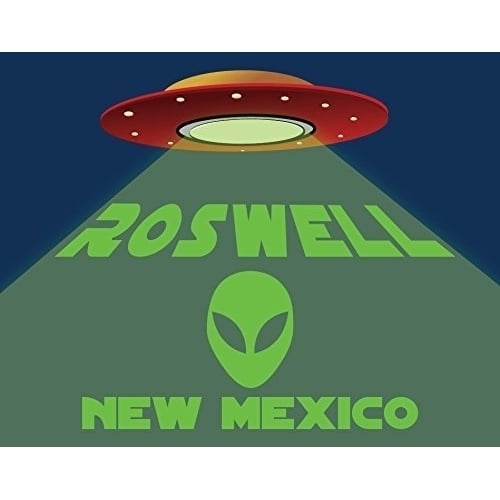 Roswell New Mexico UFO Alien I Believe Souvenir 5x6 Inch Sticker Decal