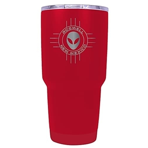 Roswell New Mexico UFO Alien I Believe Souvenir Laser Engraved 24 Oz Insulated Stainless Steel Tumbler Red