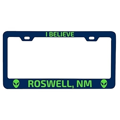 R And R Imports Roswell New Mexico UFO Alien I Believe Souvenir Metal License Plate Frame