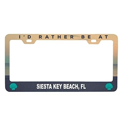 R And R Imports Siesta Key Beach Florida Sea Shell Design Souvenir Metal License Plate Frame