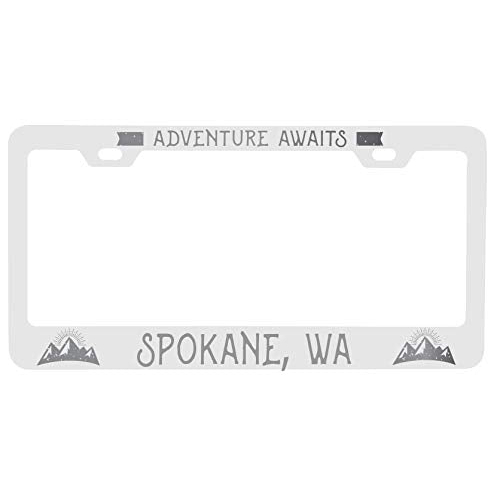 R And R Imports Spokane Washington Laser Engraved Metal License Plate Frame Adventures Awaits Design