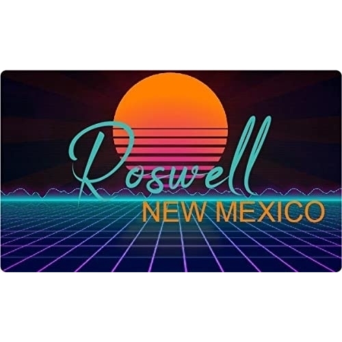 Roswell New Mexico 4 X 2.25-Inch Fridge Magnet Retro Neon Design
