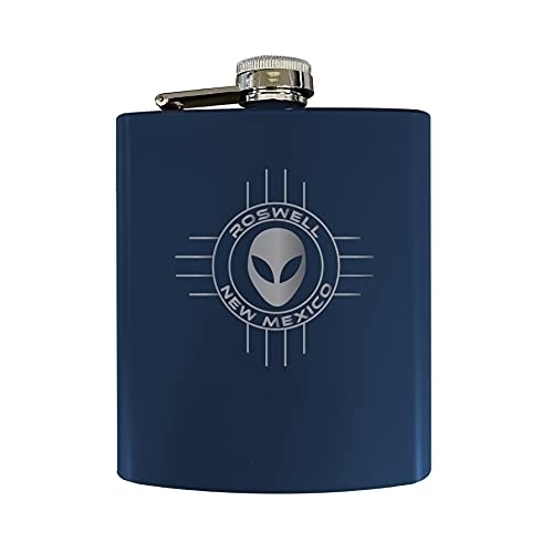 Roswell New Mexico UFO Alien I Believe Souvenir Laser Engraved 7 Oz Stainless Steel 7 Oz Navy