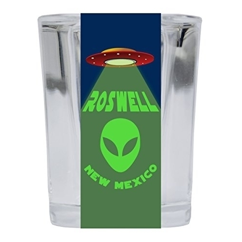 Roswell New Mexico UFO Alien I Believe Souvenir Square Shot Glass