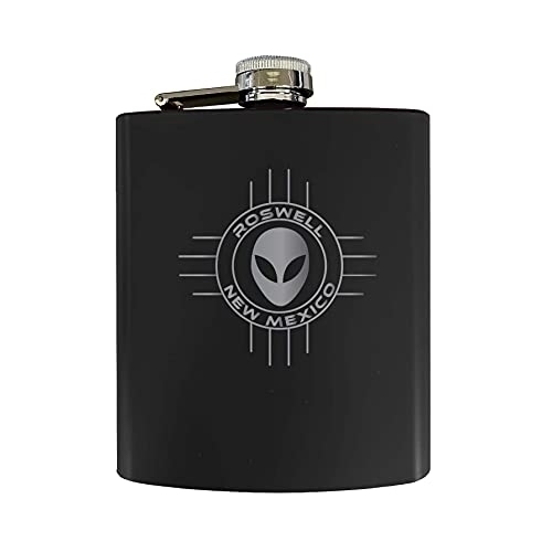 Roswell New Mexico UFO Alien I Believe Souvenir Laser Engraved 7 Oz Stainless Steel 7 Oz Black