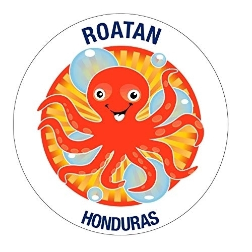 Roatan Honduras Souvenir 4 Inch Vinyl Decal Sticker Octopus Design