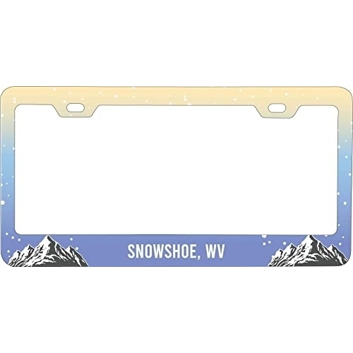 Snowshoe West Virginia Ski Snowboard Winter Adventures Metal License Plate Frame