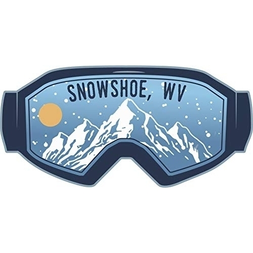 Snowshoe West Virginia Ski Adventures Souvenir Approximately 5 X 2.5-Inch Vinyl Decal Sticker Goggle Design 4-Pack