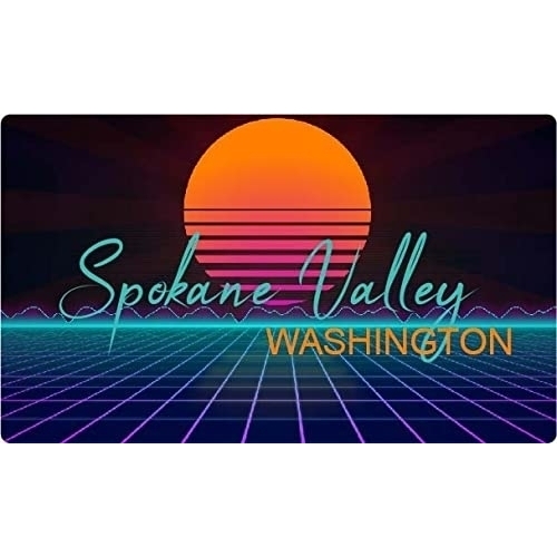 Spokane Valley Washington 4 X 2.25-Inch Fridge Magnet Retro Neon Design