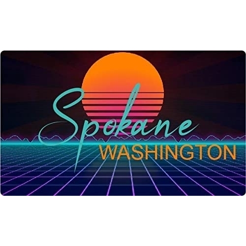 Spokane Washington 4 X 2.25-Inch Fridge Magnet Retro Neon Design