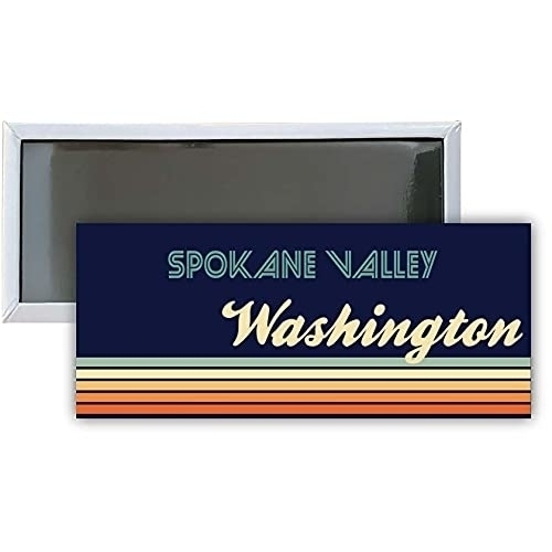 Spokane Valley Washington Souvenir 4.75x2-Inch Rectangle Fridge Magnet Retro Design