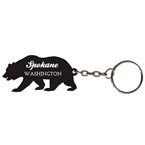 Spokane Washington Souvenir Metal Bear Keychain