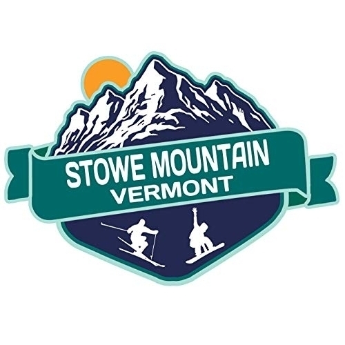 Stowe Mountain Vermont Ski Adventures Souvenir 4 Inch Vinyl Decal Sticker Mountain Design 4-Pack