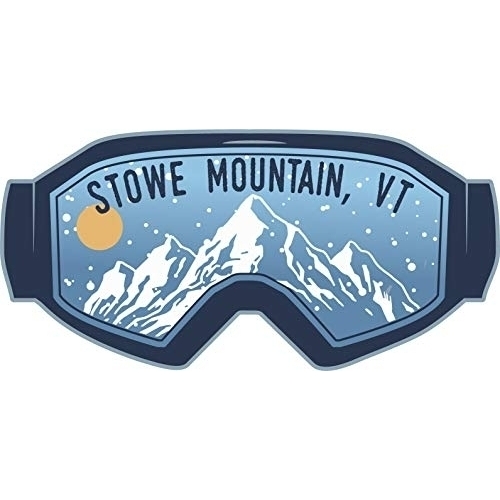 Stowe Mountain Vermont Ski Adventures Souvenir Approximately 5 X 2.5-Inch Vinyl Decal Sticker Goggle Design 4-Pack