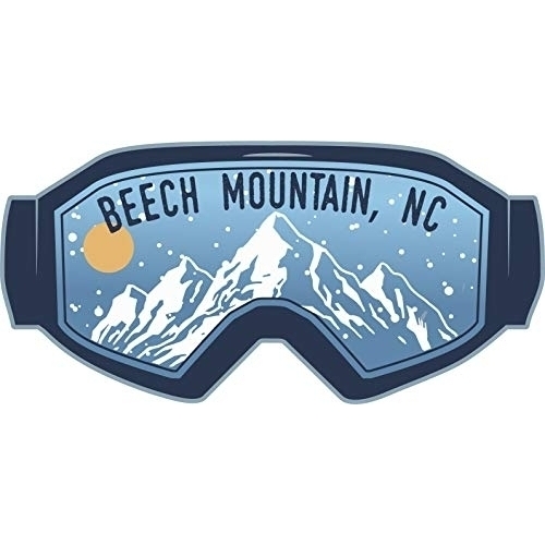Beech Mountain North Carolina Ski Adventures Souvenir Approximately 5 X 2.5-Inch Vinyl Decal Sticker Goggle Design 4-Pack