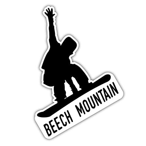 Beech Mountain North Carolina Ski Adventures Souvenir 4 Inch Vinyl Decal Sticker Board Design 4-Pack