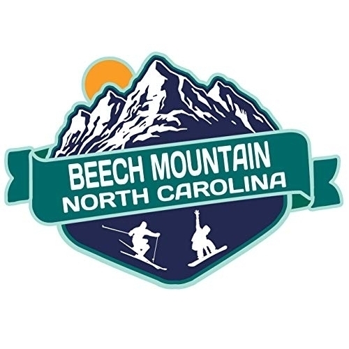 Beech Mountain North Carolina Ski Adventures Souvenir 4 Inch Vinyl Decal Sticker Mountain Design 4-Pack