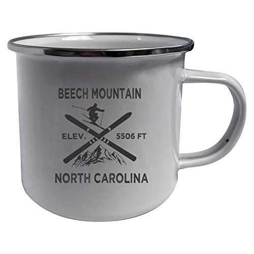 Beech Mountain North Carolina Ski Adventures White Tin Camper Coffee Mug 2-Pack
